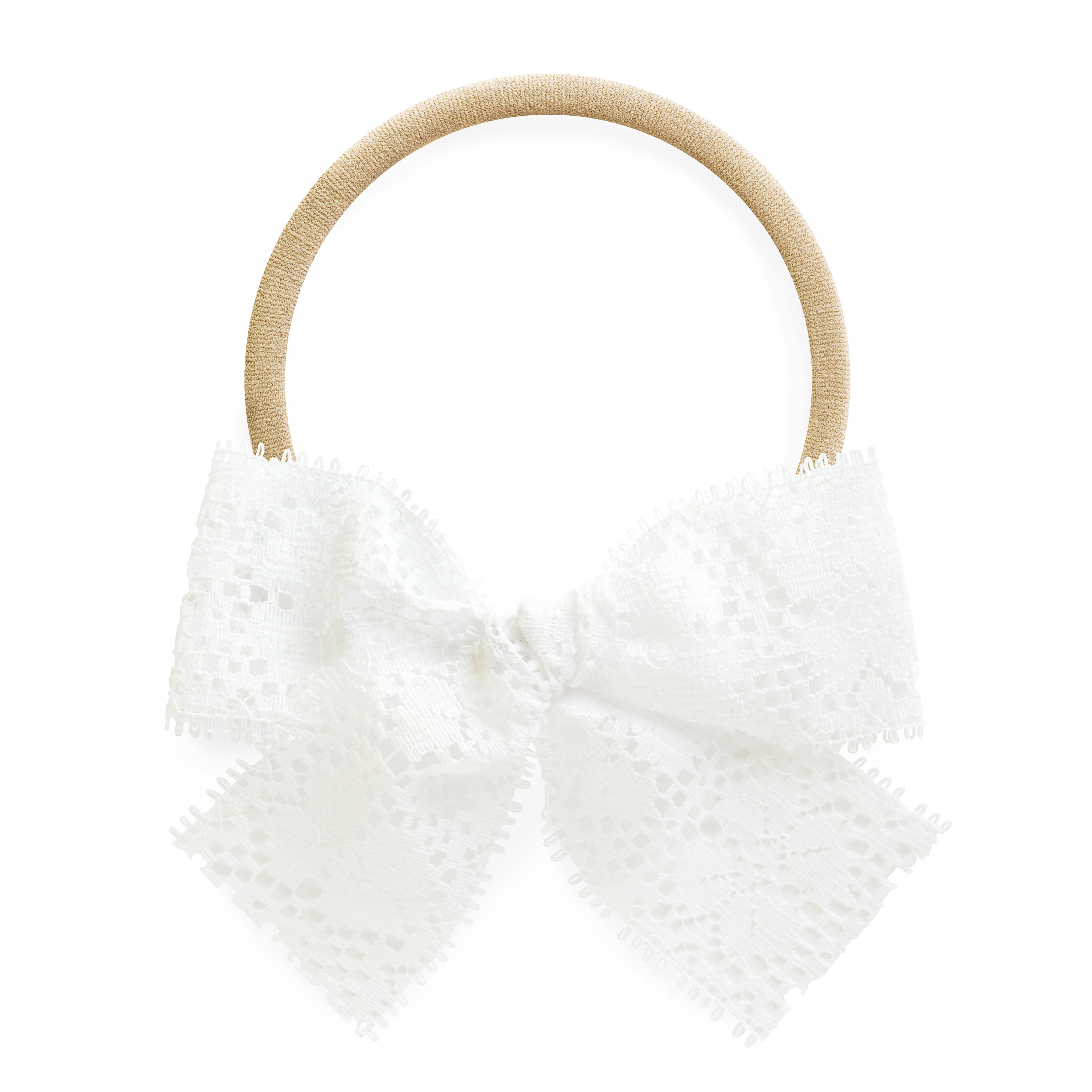 Off-White Large Lace Hair Bows for Girls, Hair Clips for Women